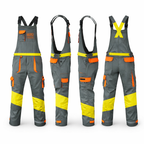 High Visibility Work Bib Overalls – Heavy Duty Industrial Safety Dungarees (Multi-Color Options)