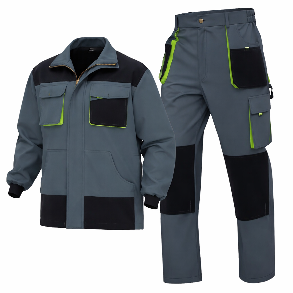 Industrial Workwear Jacket & Pants Set – Heavy Duty Construction Uniform (Multi-Color Options)