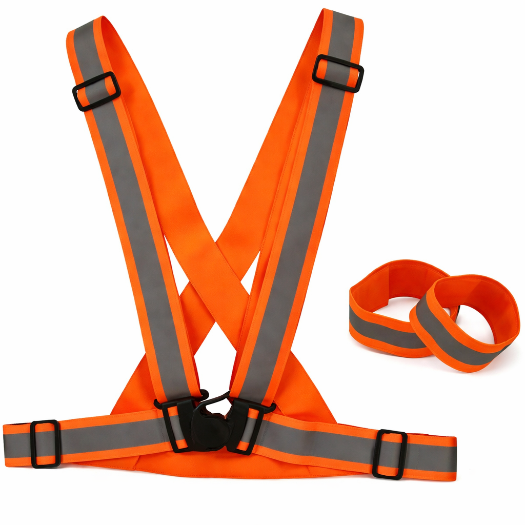 High Visibility Reflective Safety Harness Vest – Adjustable Elastic Workwear Straps (Multi-Color)