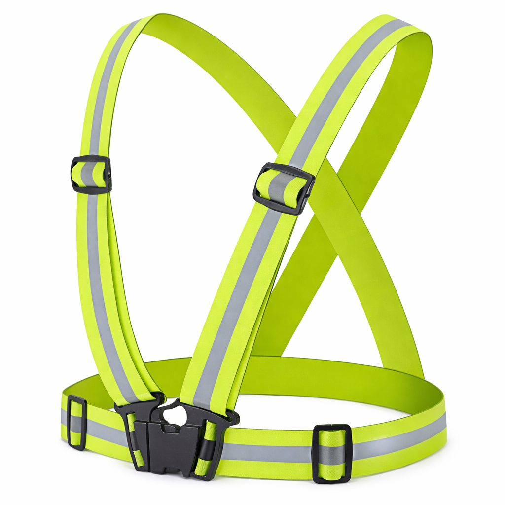 High Visibility Reflective Safety Harness Vest – Adjustable Elastic Workwear Straps (Multi-Color)
