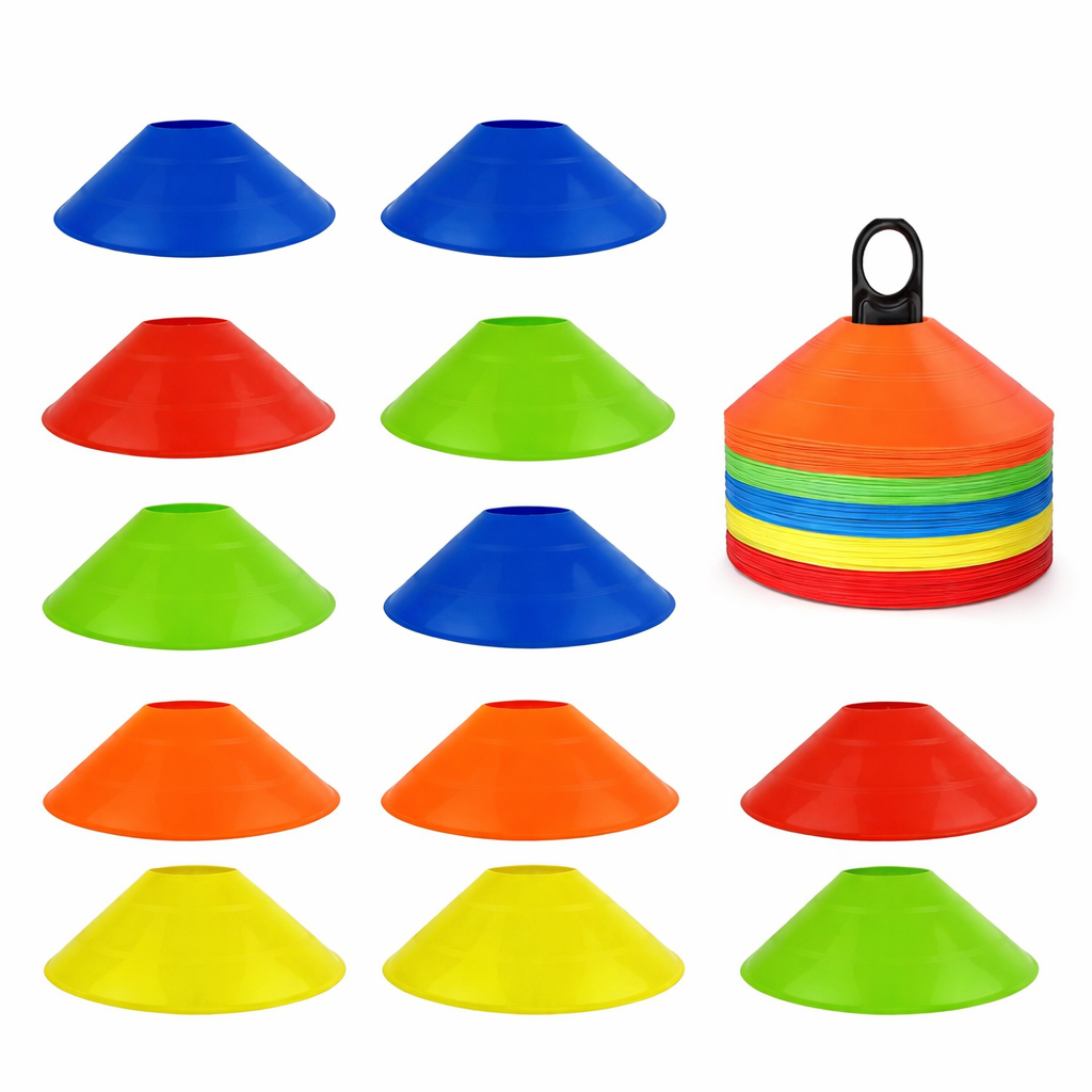 Sports Training Marker Cones – Flexible Agility Disc Cones (Multi-Color Set)