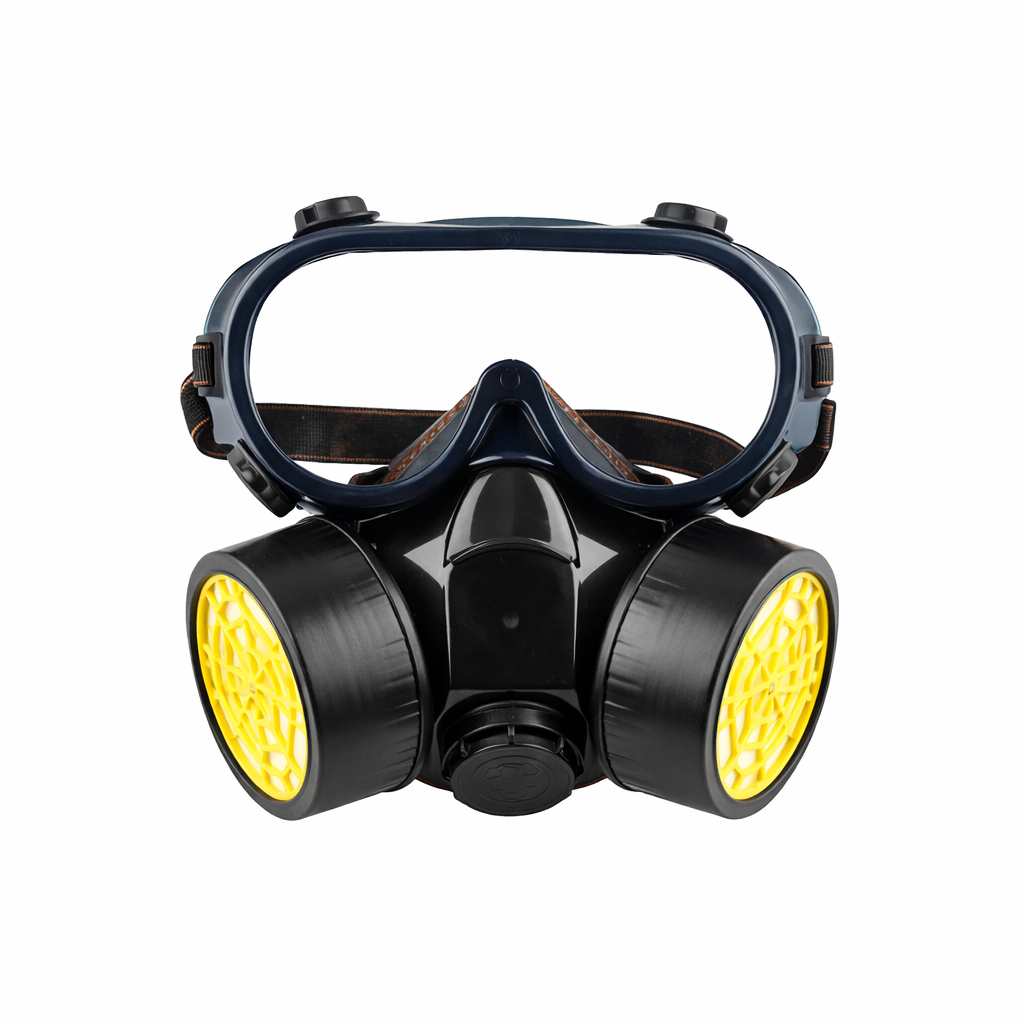 Dual Cartridge Respirator Mask – Industrial Dust & Chemical Protection Mask (Reusable)